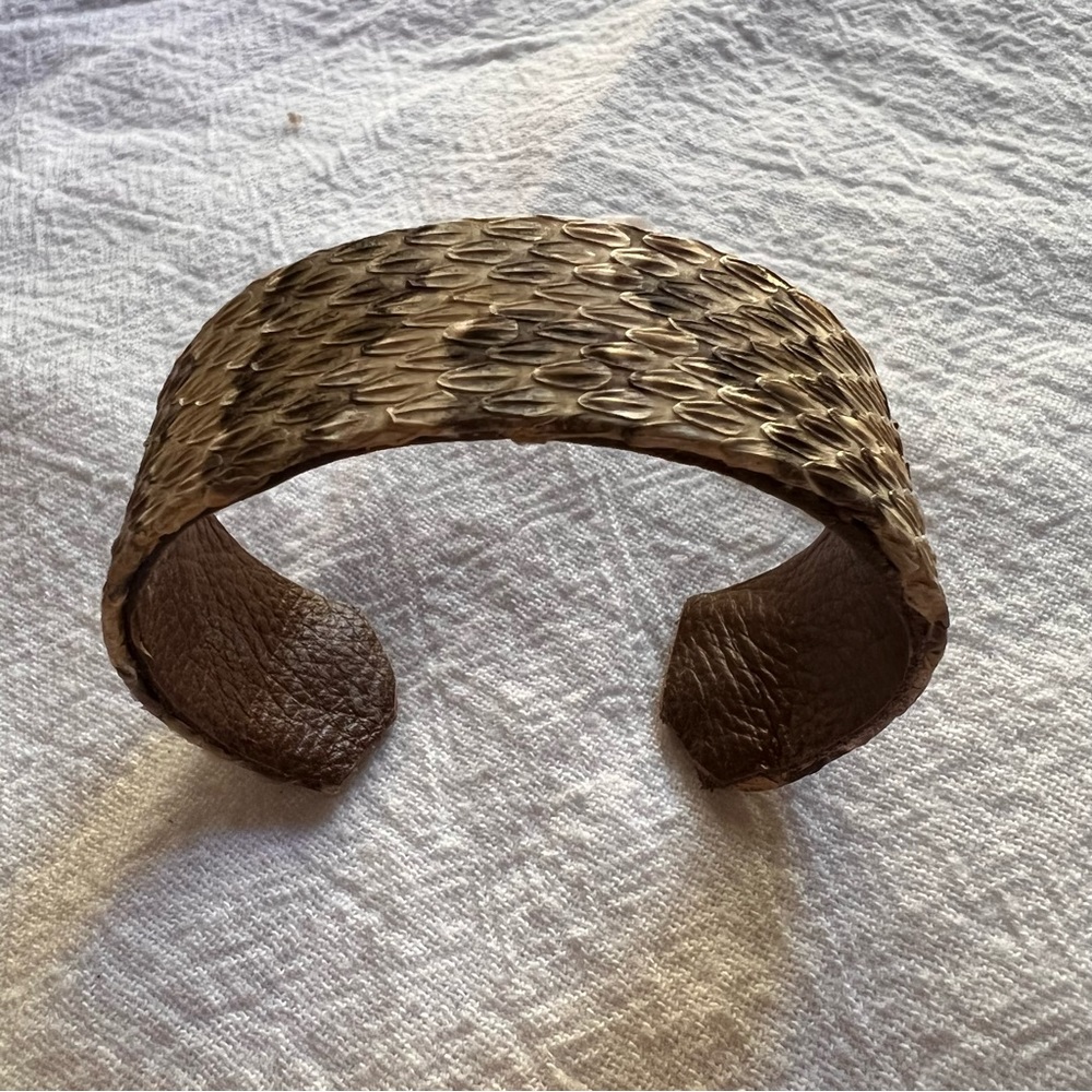 Prairie Rattler Snake Skin Cuff Bracelet